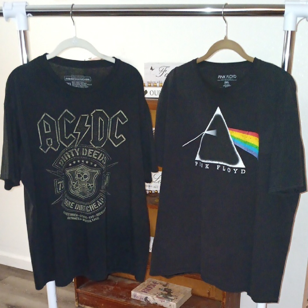Men's Live Nation Black AC/DC and Pink Floyd Tees